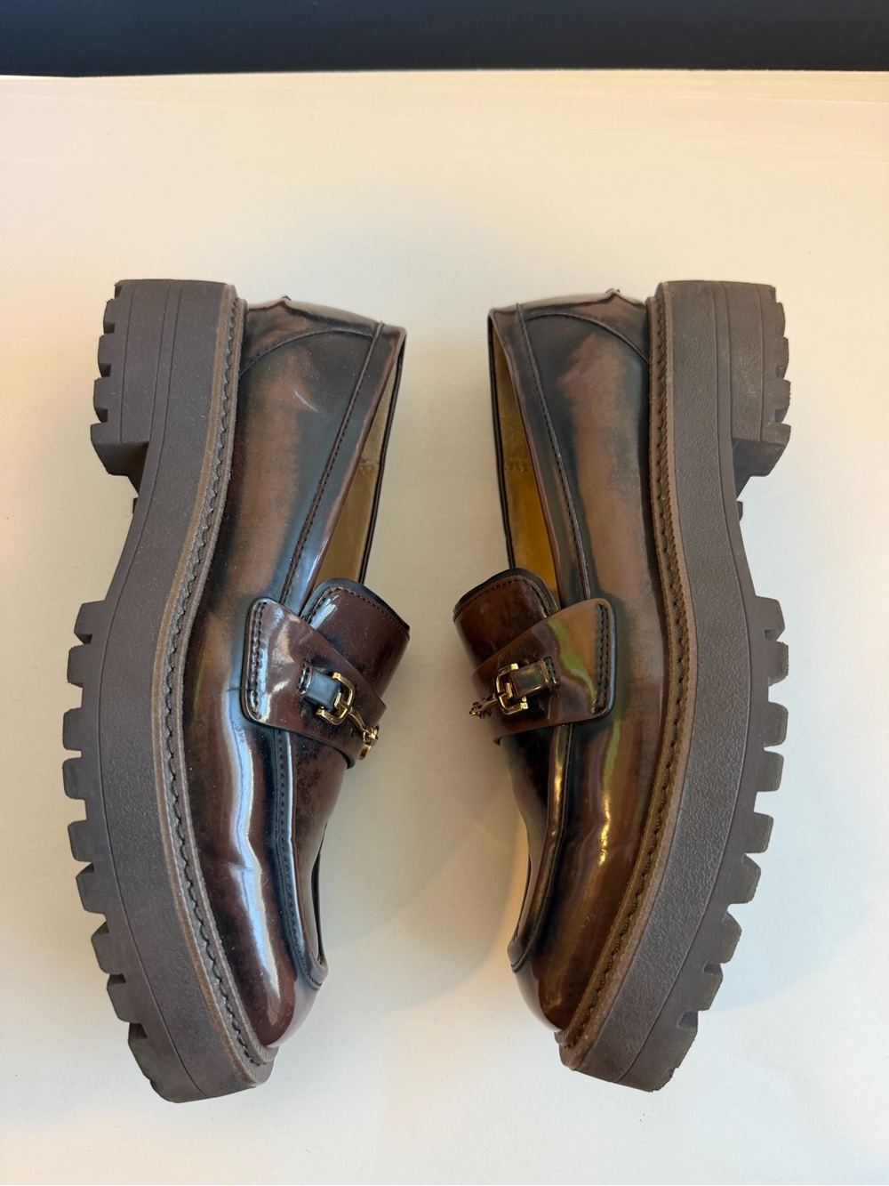 Sam Edelman Chunky Lug Sole Penny Loafers in Dark Brown size 8 - Picture 6 of 8